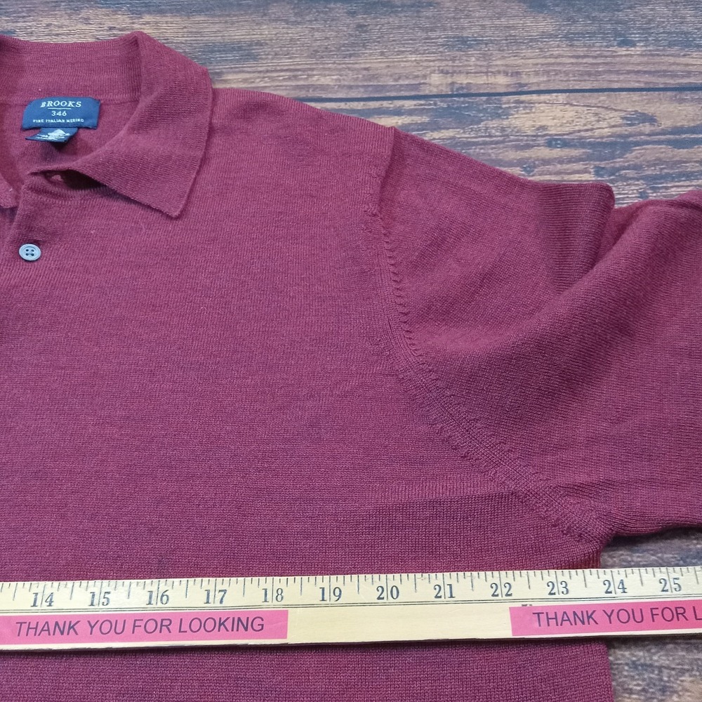 Brooks Brothers 100% Merino Wool Vintage Pullover Men's XL Maroon - Picture 6 of 7